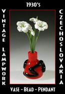 10 VINTAGE LAMPWORK BEAD VASE PENDANTS #295
