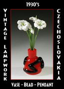 10 VINTAGE LAMPWORK BEAD VASE PENDANTS #295