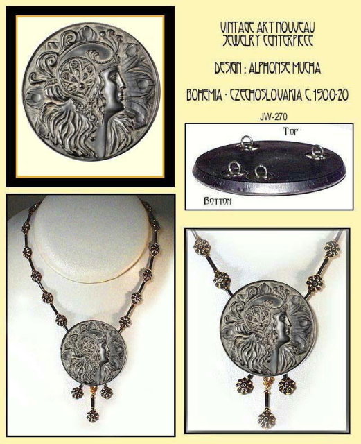10 ART NOUVEAU MUCHA PENDANT CENTERPIECES