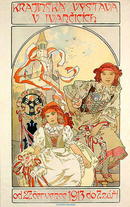 ORIGINAL MUCHA POSTER KRAJINSKA VYSTAVA 1912