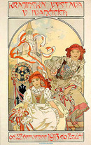 ORIGINAL MUCHA POSTER KRAJINSKA VYSTAVA 1912