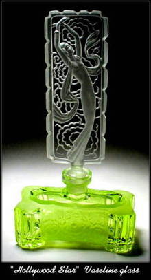 CZECH URANIUM GLASS HOLLYWOOD STAR PERFUME