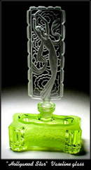 CZECH URANIUM GLASS HOLLYWOOD STAR PERFUME