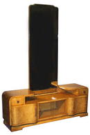 ART DECO BURL ELM ROOT VANITY WITH MIRROR F-37