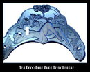 2 CZECH ART DECO BLUE NYMPH HANDLES for vanity tray