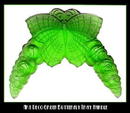 2 CZECH DECO VANITY TRAY GREEN BUTTERFLY