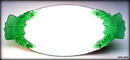 2 CZECH DECO VANITY TRAY GREEN BUTTERFLY