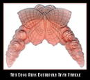 2 CZECH DECO VANITY TRAY PINK BUTTERFLY HANDLES