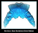 2 CZECH DECO VANITY TRAY BLUE BUTTERFLY HANDLES