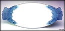 2 CZECH DECO VANITY TRAY BLUE BUTTERFLY HANDLES