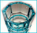 ART DECO CUT AQUA CRYSTAL SGND VASE MOSER? #3