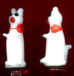 12 ART DECO GLASS CAT HORS D'OEUVRE PICKS