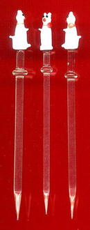 12 ART DECO GLASS CAT HORS D'OEUVRE PICKS