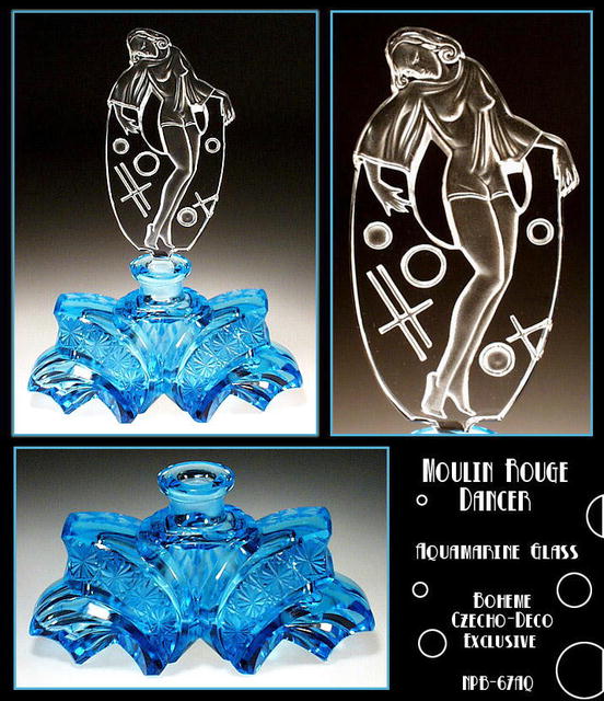 AQUA BLUE MOULIN ROUGE DANCER PERFUME BOTTLE