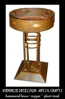 ARTS & CRAFTS HAMMERED COPPER/BRASS PLANT STAND