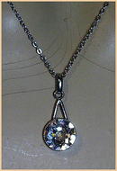 ART DECO FAUX DIAMOND PENDANT WITH CHAIN CJ-7