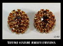 VINTAGE RHINESTONE EARRINGS AUTUMN COLORS CJ-80