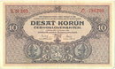 ORIGINAL 1920 MUCHA DESIGN 10 KORUN BANKNOTE