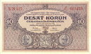 ORIGINAL 1920 MUCHA DESIGN 10 KORUN BANKNOTE