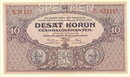 ORIGINAL 1920 MUCHA DESIGN 10 KORUN BANKNOTE