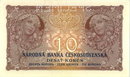 ORIGINAL 1920 MUCHA DESIGN 10 KORUN BANKNOTE