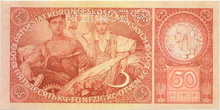 ORIGINAL 1920 MUCHA DESIGN 50 KORUN BANKNOTE