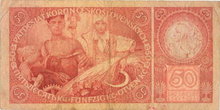 ORIGINAL 1920 MUCHA DESIGN 50 KORUN BANKNOTE