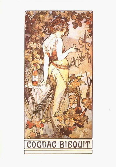 MUCHA COGNAC BISQUIT / NECTAR LARGE FOLD POSTCARD