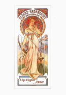 MUCHA BLEUZ PARFUMEUR / BENEDICTINE LARGE FOLD POSTCARD
