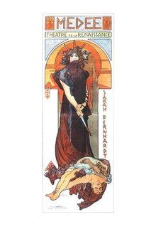 MUCHA MEDEE / HAMLET LARGE FOLD POSTCARD
