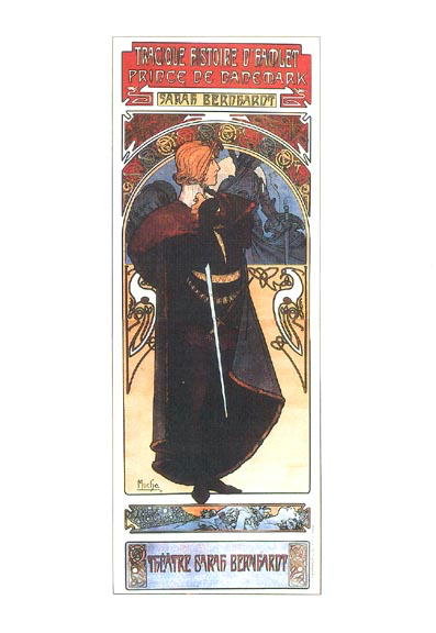 MUCHA MEDEE / HAMLET LARGE FOLD POSTCARD