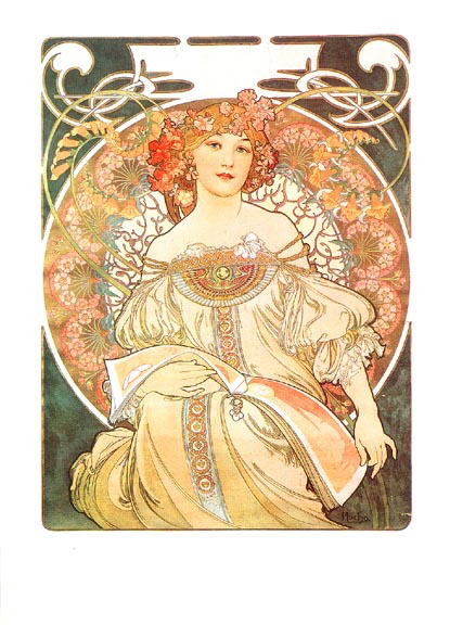 MUCHA NESTLE'S FOOD / REVERIE LARGE FOLD POSTCARD