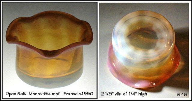 FRENCH c1880 ART GLASS MONOT STUMPF OPEN SALT
