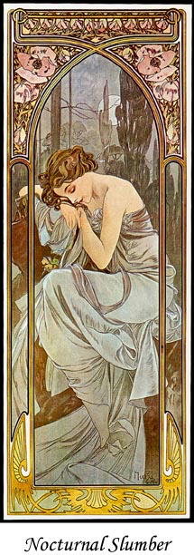 4 MUCHA ART NOUVEAU POSTERS