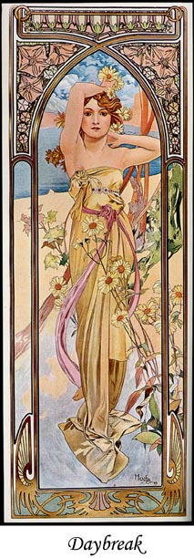 4 MUCHA ART NOUVEAU POSTERS