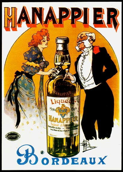 FRENCH LIQUOR ADVERTISEMENT POSTER HANAPPIER