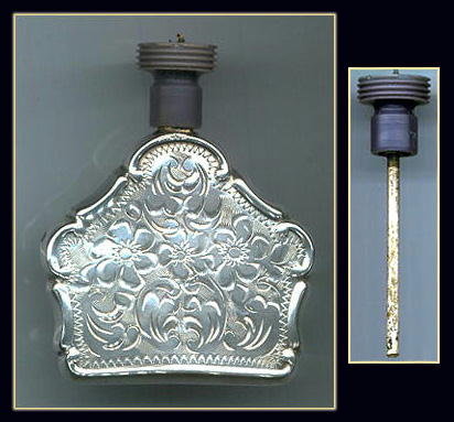 CZECH ART DECO SILVER PURSE PERFUME BOTTLE