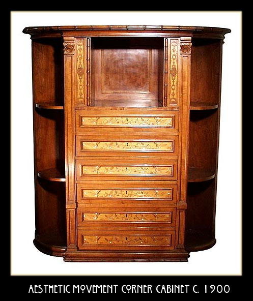 AESTHETIC MOVEMENT CORNER CABINET c.1900