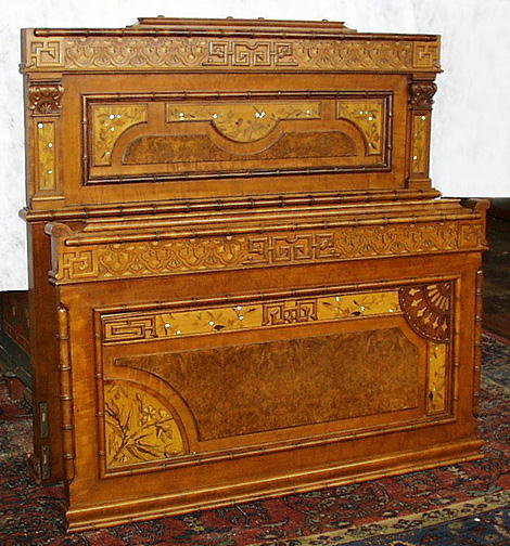 AESTHETIC MOVEMENT INLAY BEDS (PAIR) c.1900