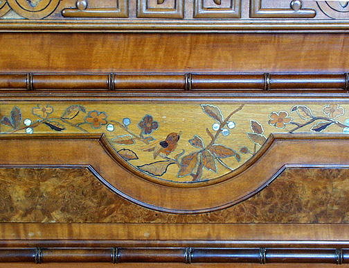 AESTHETIC MOVEMENT INLAY BEDS (PAIR) c.1900