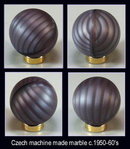 2 VINTAGE CZECH GLASS MARBLES SWIRLS c.1950's