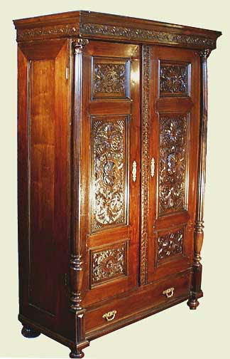 RENAISSANCE REVIVAL CARVED KNIGHTS ARMOIRE