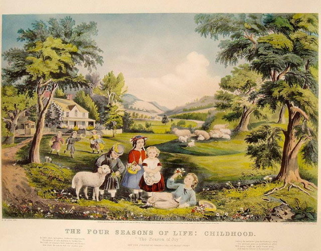 1868 CURRIER & IVES FOUR SEASONS OF LIFE,