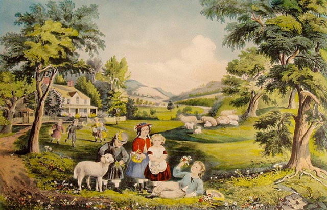 1868 CURRIER & IVES FOUR SEASONS OF LIFE,