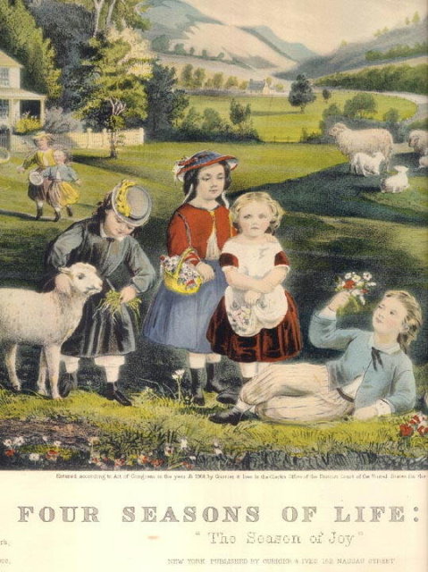 1868 CURRIER & IVES FOUR SEASONS OF LIFE,