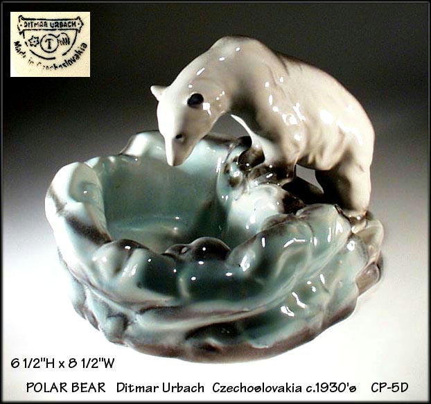 POLAR BEAR Pottery Ditmar Urbach c. 1930's 5D