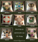 4 ARTS & CRAFTS EMBROIDERED PILLOWS