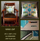 ARTS & CRAFTS MISSION EMBROIDERED GINGKO PILLOW