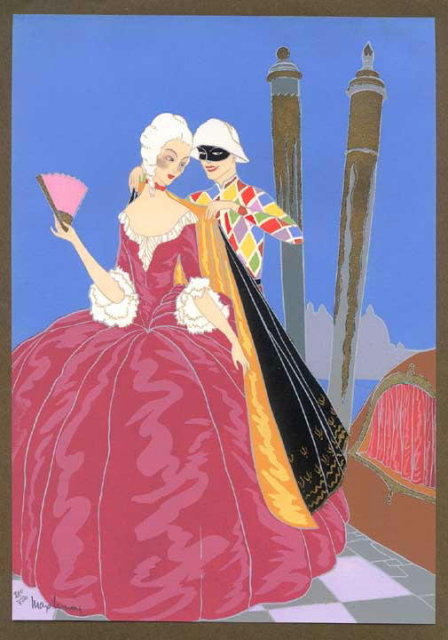 MAX NINON 20's ART DECO POCHOIR RIGOLETTO BALLO