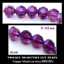 200 VINTAGE SWAROVSKI CUT PURPLE GLASS BEADS